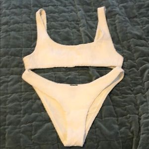 Triangl White smocked bikini